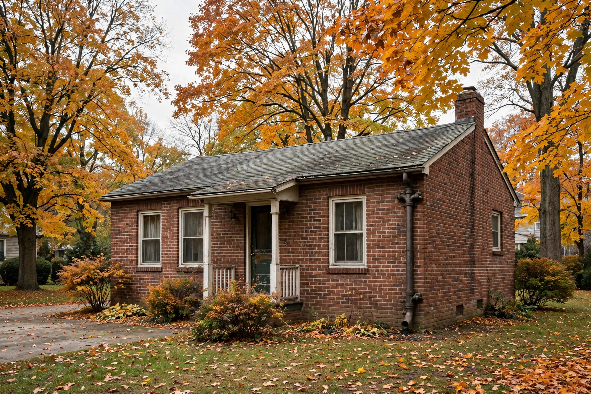 Pre-1960 brick bungalow home in Ohio, the era when cast iron drain pipes were standard
