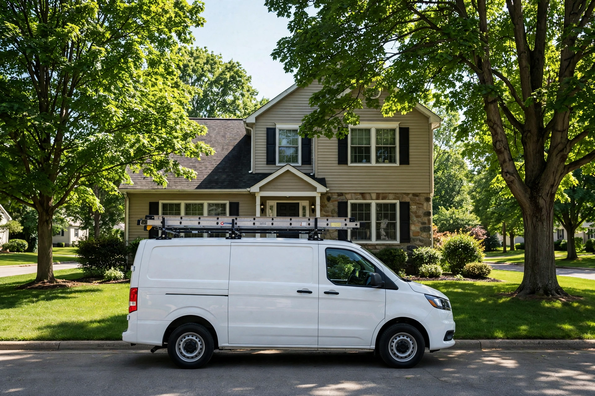 Ohio Sewer Masters service van parked in the driveway of a suburban Ohio home